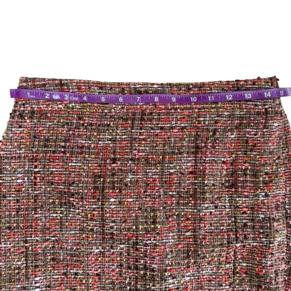 J. Crew Tweed The pencil Skirt women’s Sz 2 Brown Pink Corpcore Textured Office - Picture 3 of 8